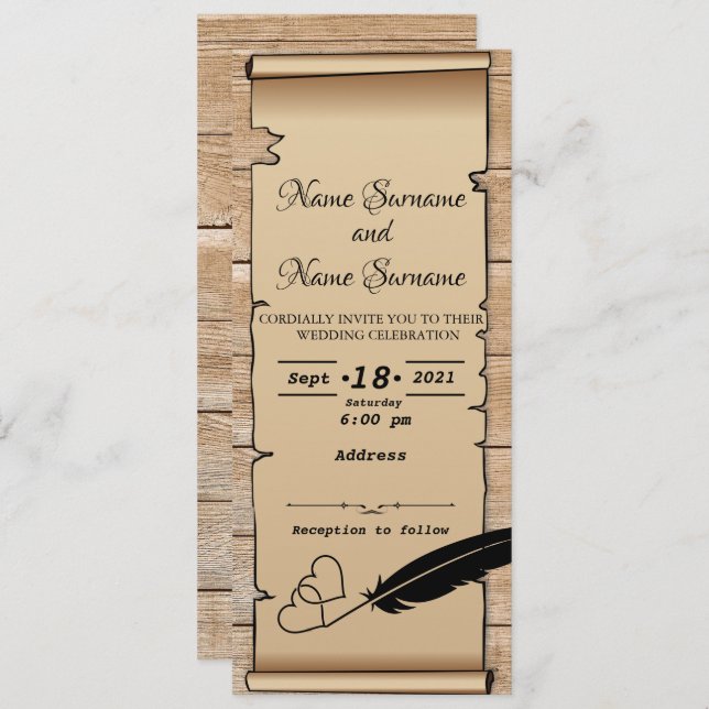 Invitation Parchemin (Devant / Derrière)