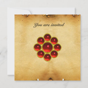 Invitation Parchemin rouge de rubis MON