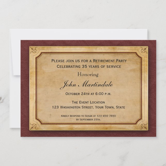 Invitation Parchemin, style d'entreprise (Devant)