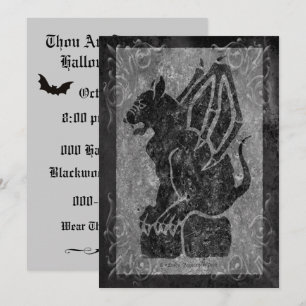 Invitation Parchemins gris de Gargoyle