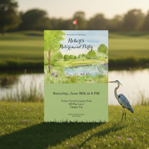 Invitation Parcours de golf pour fête de retraite avec Héron
