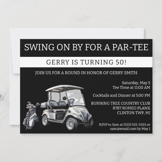 Invitation Parcours d'eau pour un Anniversaire Parc-Tee, Golf (Devant)