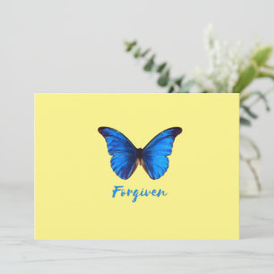 Invitation Pardonné - Papillon bleu - Bougie de collier d'ins