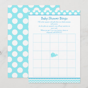 Invitation Parent & Bébé Baleine Bingo Garçon bleu