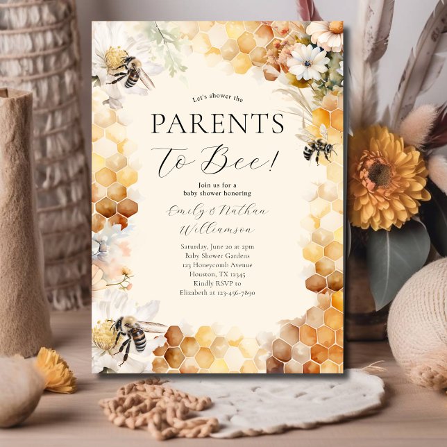 Invitation Parents À Être Un Baby shower Floral Neutre Pour L (Créateur téléchargé)