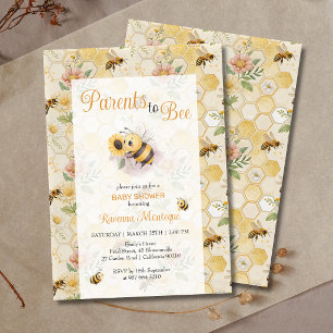 Invitation Parents de l'abeille à miel en nid d'abeille perso