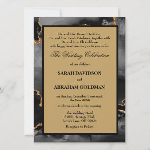 Invitation Parents Divorcés Classiques Gold Mariage Invitatio