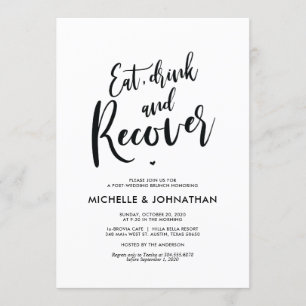 Invitation Parfait calligraphie Post-Mariage Brunch Invitatio
