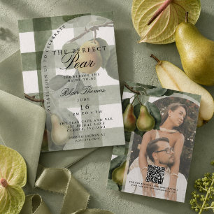 Invitation Parfait Duo Gingham Vintage Mariage de Rêve Pearl