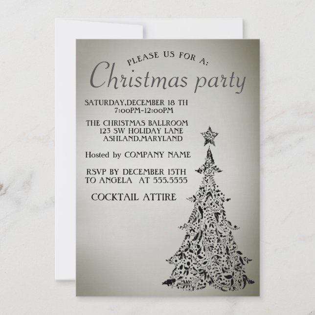 Invitation Parfait, Élégant, Beau arbre de Noël Invitat (Devant)