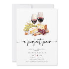Parfait Paire Aquarelle Vin Fromage Wedding shower
