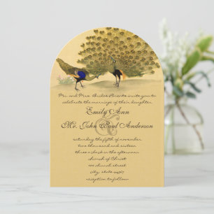 Invitation Parfait Paire Peacock Jaune Élégance