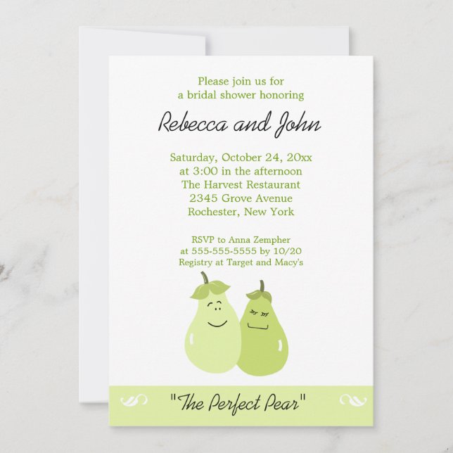 Invitation Parfait Pear 5x7 (Devant)