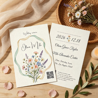 Invitation Parfait pour les mariages champêtres, bohèmes et d