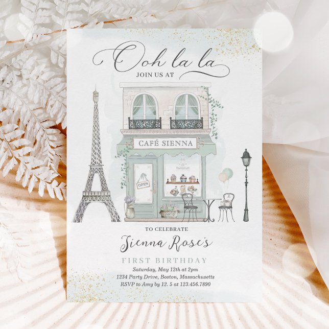 Invitation Paris Anniversaire Café Parisien Tea Party Anniver (Créateur téléchargé)