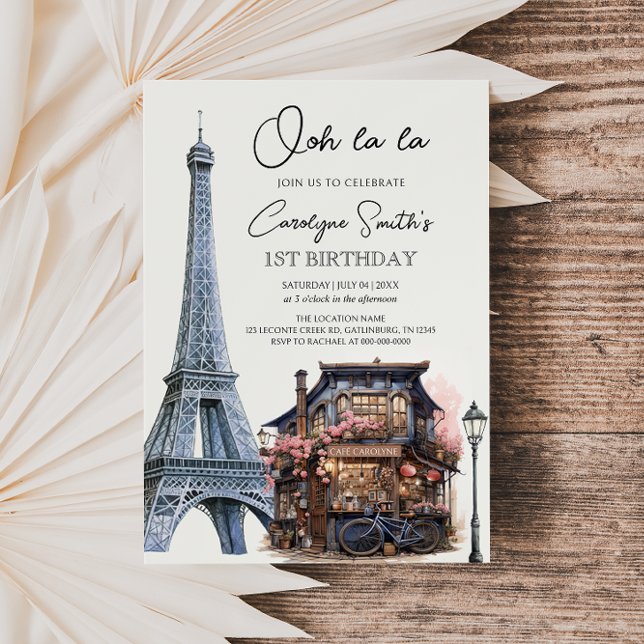 Invitation Paris Anniversaire Café Parisien Tea Party Anniver (Créateur téléchargé)