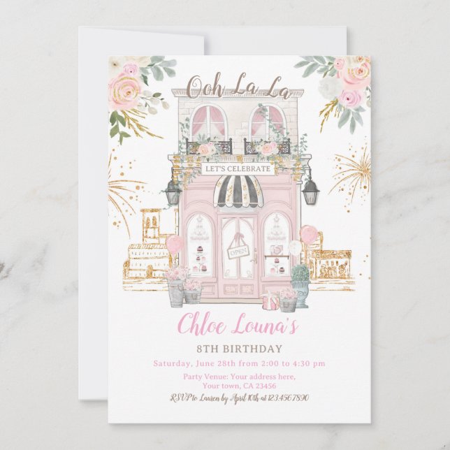 Invitation Paris Anniversaire Thème (Devant)