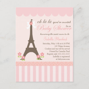 Invitation Paris au Baby shower du printemps