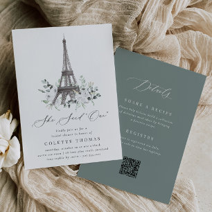 Invitation Paris Bloom Fête des mariées de code QR Tour Eif