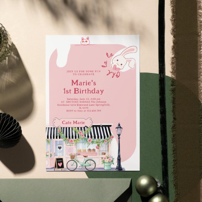 Invitation Paris Café Paris Tea Party Fille Anniversaire (Créateur téléchargé)