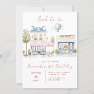 Invitation Paris Café Tea Party Fille Anniversaire