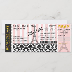 Invitation Paris Embarquement Pass Invitation, Mariée, Annive