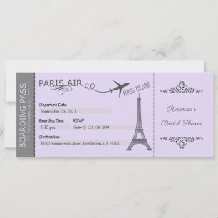 Invitation Paris, Fête à thème Paris, Anniversaire