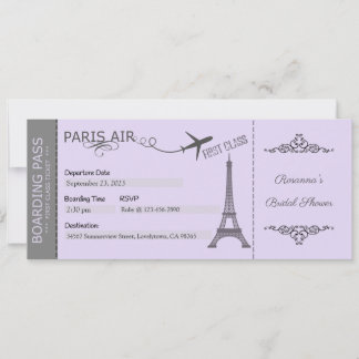 Invitation Paris, Fête à thème Paris, Anniversaire