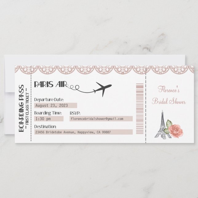Invitation Paris, Fête sur le thème de Paris, Mari (Devant)