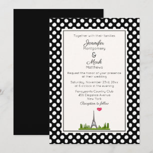 Invitation Paris français avec Mariage Tour Eiffel