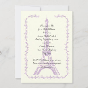 Invitation Paris mariage violet Tour Eiffel