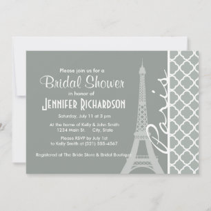 Invitation Paris ; Quatrefoil marocain Gris Cendré