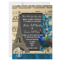 Paris romantique, paon et papillons mariage