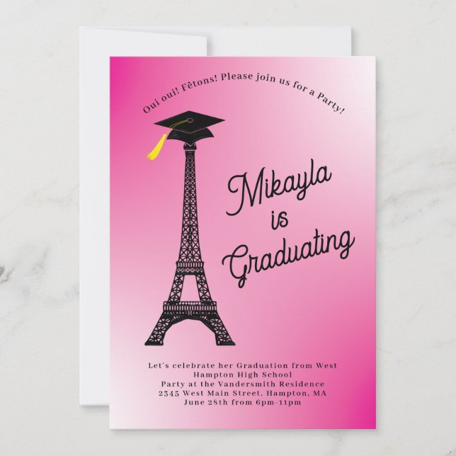 Invitation Paris Tour Eiffel - Paris Tour Eiffel (Devant)