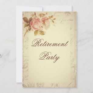 Invitation Paris vintage Postmarks retraite Rose chic
