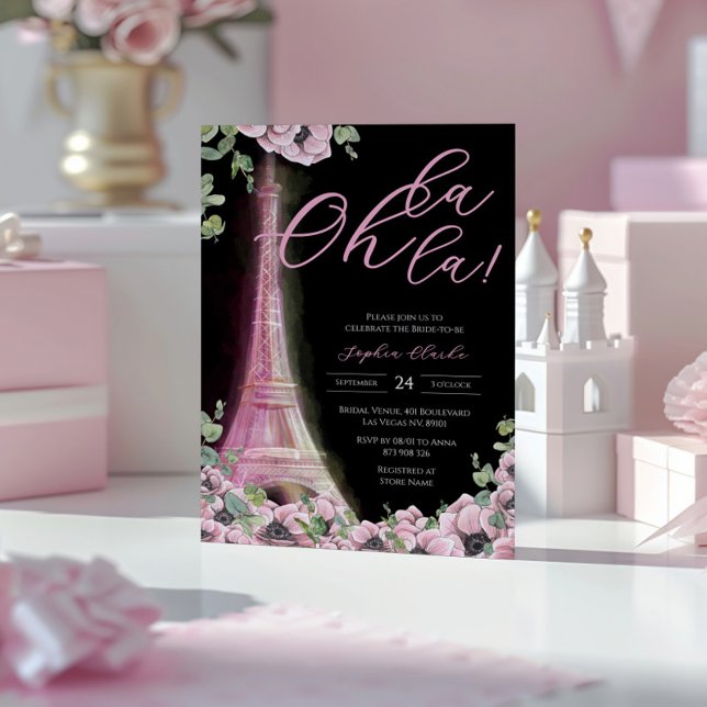Invitation Parisian Oh La La Bridal Shower (Créateur téléchargé)