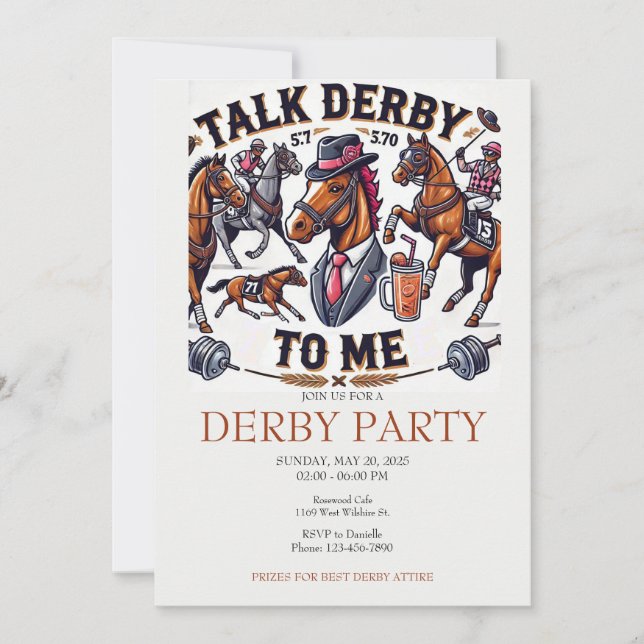 Invitation Parlez Derby à mon parti (Devant)