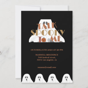 Invitation Parlez Éffrayant pour moi Ghost Citrouille Retro H