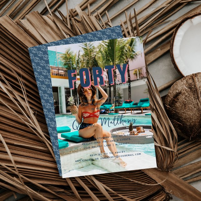 Invitation Parlez-moi Quarty | 40e fête d'anniversaire (Créateur téléchargé)