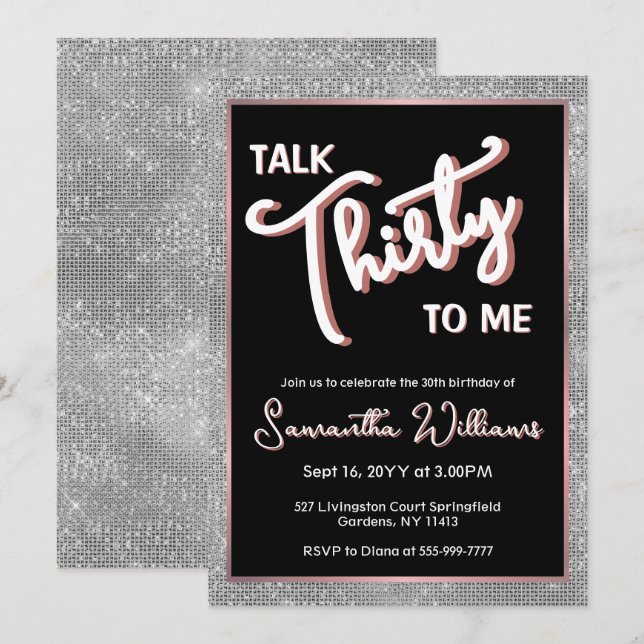 Invitation Parlez trente à moi 30e anniversaire personnalisé (Devant / Derrière)
