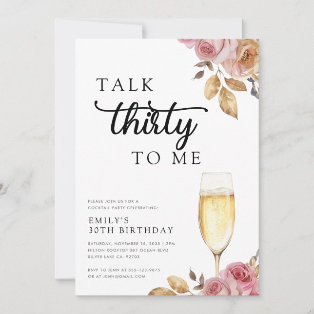 Invitation Parlez Trente à moi 30e fête d'anniversaire (Devant)