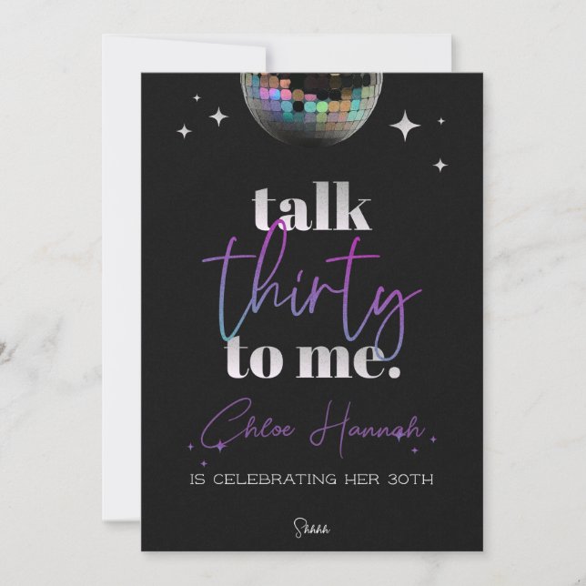 Invitation Parlez trente à moi 30e fête d'anniversaire (Devant)