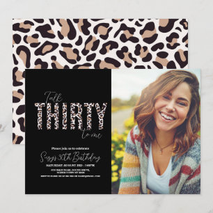 Invitation Parlez trente à moi Leopard Photo Femme Anniversai