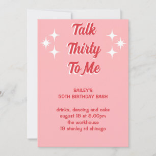 Invitation Parlez trente-moi rose poka dot anniversaire invit
