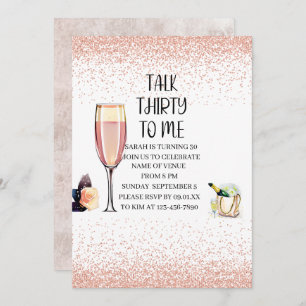 Invitation Parlez Trente Pour Moi, Anniversaire, Champagne, R