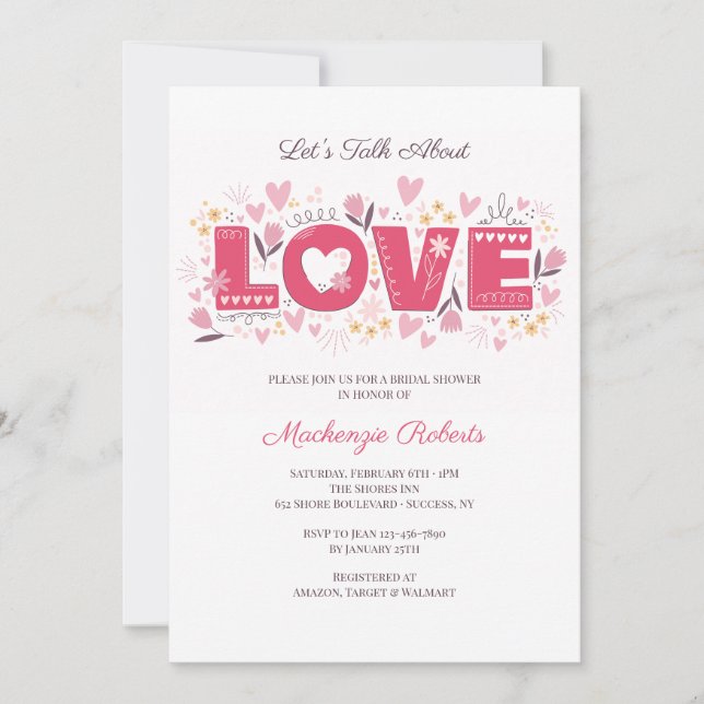 Invitation Parlons d'invitations d'amour (Devant)