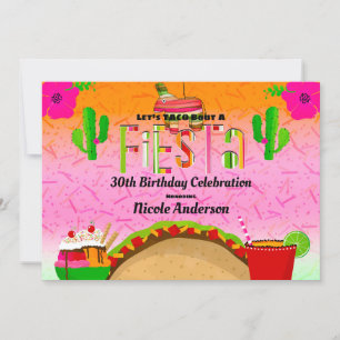 Invitation Parlons d'une Fête Tacos Margaritas Fête d'Anniver