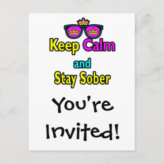 Invitation Parodie Lunettes De Soleil Couronne Gardez Le Calm