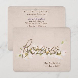 Invitation Parole de renouveau mariage pour toujours avec des