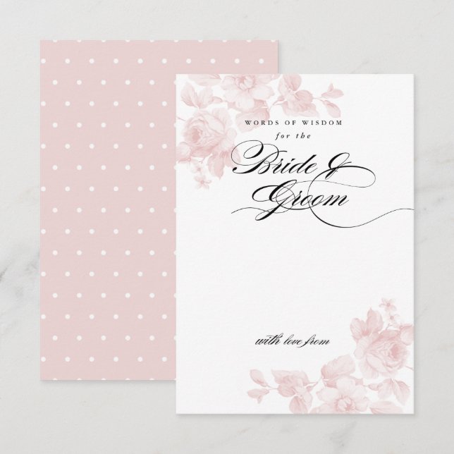 Invitation Paroles de sagesse pour la mariée | FÊTE DES MARIÉ (Devant / Derrière)